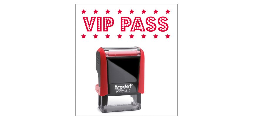 Timbro Trodat Printy 4910 "VIP pass" rosso