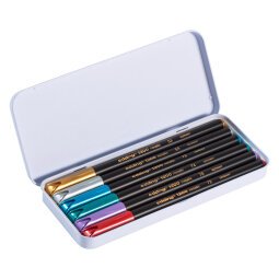 edding 1200 Metallic Colour Pens - Assorted Tin of 6