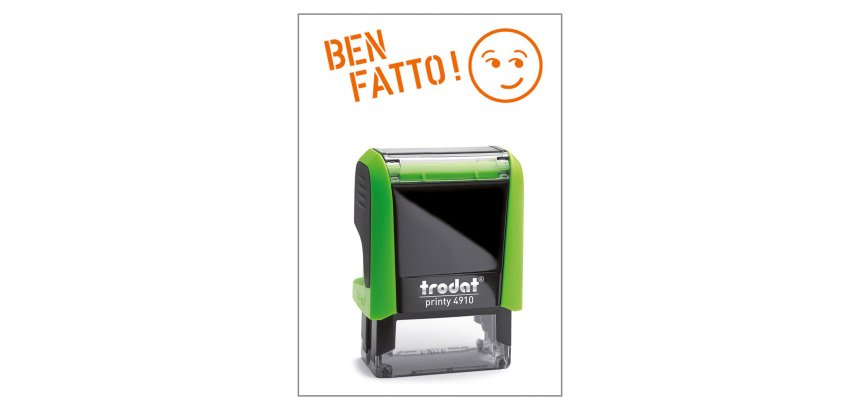 Timbro Trodat Printy 4910 "Ben fatto" verde