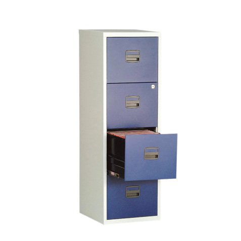 Classificatore per cartelle sospese 4 cassetti grigio-blu 413 x 400 x 1.260 mm