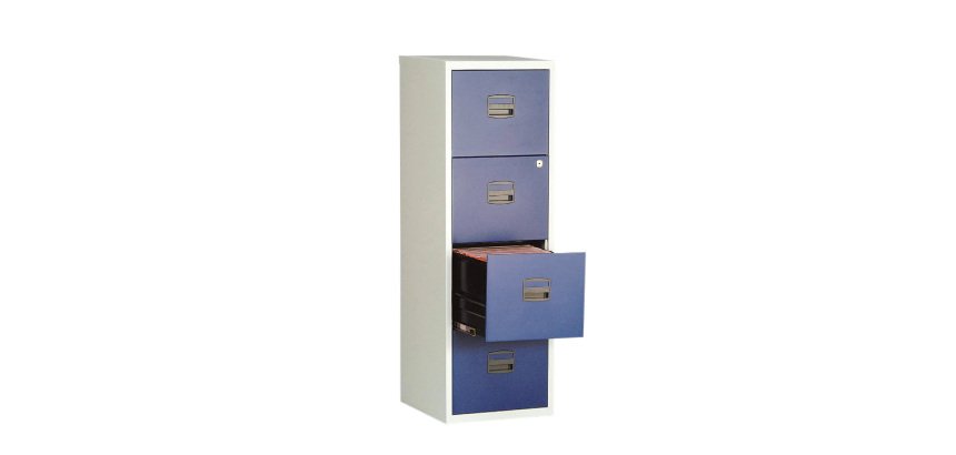 Classificatore per cartelle sospese 4 cassetti grigio-blu 413 x 400 x 1.260 mm