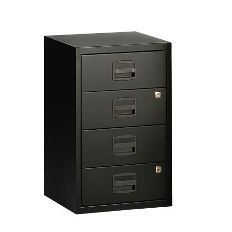 Cassettiera Multiuso Budget 4 cassetti cassetti nero 413 x 400 x 672 mm