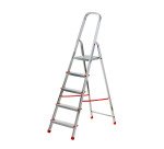 Scala a forbice Gierre Scalamia AL150 per uso domestico in alluminio, 5 gradini