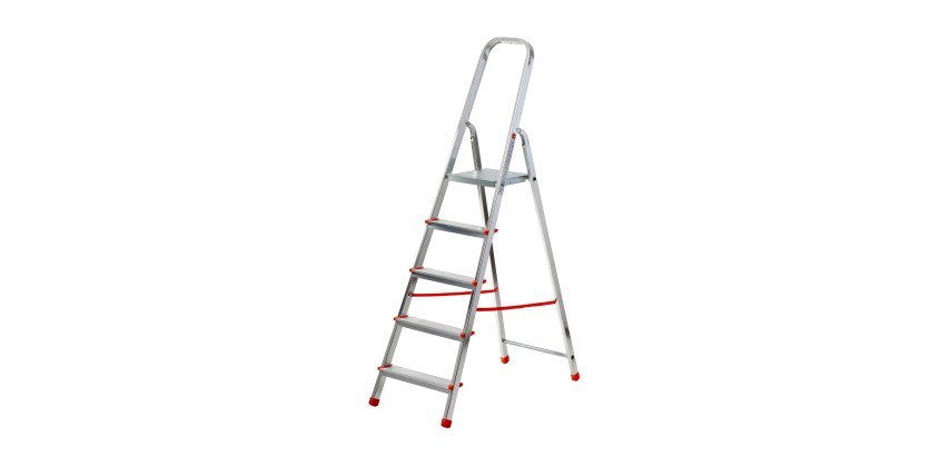 Scala a forbice Gierre Scalamia AL150 per uso domestico in alluminio, 5 gradini