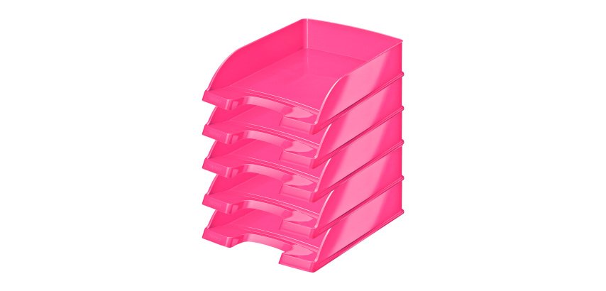 Leitz Letter Tray WOW Metallic Pink A4