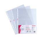 Buste a perforazione Universale Esselte Essentials 22 x 30 cm trasparente polipropilene finitura goffrata a buccia d'arancia spessore leggerissimo 100 unità