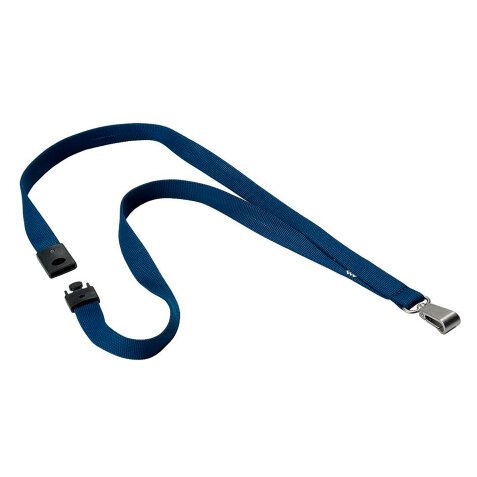 DURABLE Soft Textile Lanyard MidBlue Textile lanyard SOFT COLOUR midnight blue Blue 1.5 cm 10 Pieces
