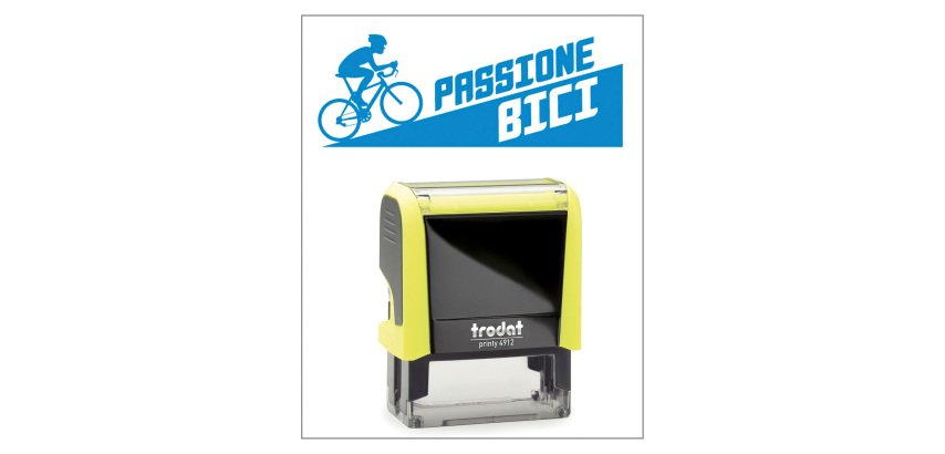 Timbro Trodat Printy 4912 "Passione bici" giallo