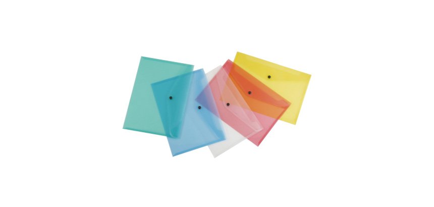 Buste con bottone A4 Beautone PP assort 12 pezzi