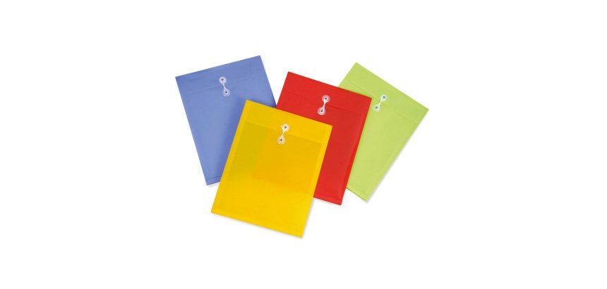 Buste con laccio assortiti polipropilene 21 x 29,7 cm 5 unità