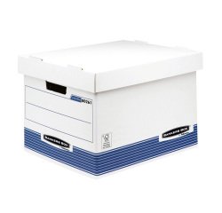 Contenitore per scatole archivio Fellowes R-Kive cartone 100% riciclato 33,5 (l) x 40,4 (p) x 29,2 (h) cm Bianco, blu 10 unità