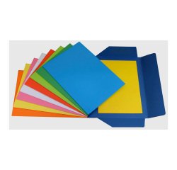 Bruneau thre flat files Bristol cardboard 25 x 34.5 cm without printed lines assorted colours 25 units