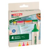 edding EcoLine 24 Highlighter Light green, Orange, Pink, Yellow Medium Chisel 2-5 mm Refillable Pack of 4