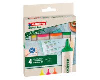 edding EcoLine 24 Highlighter Light green, Orange, Pink, Yellow Medium Chisel 2-5 mm Refillable Pack of 4