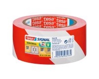 tesapack Signal Warning Tape 50 mm x 66 m Red - White