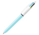 Penna a sfera a scatto BIC 4 Colori Fun, inchiostri rosa viola turchese verde lime, 1mm