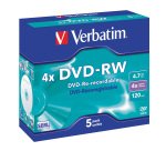 Verbatim DVD+RW 16X 4.7GB jewel case (5 pack)