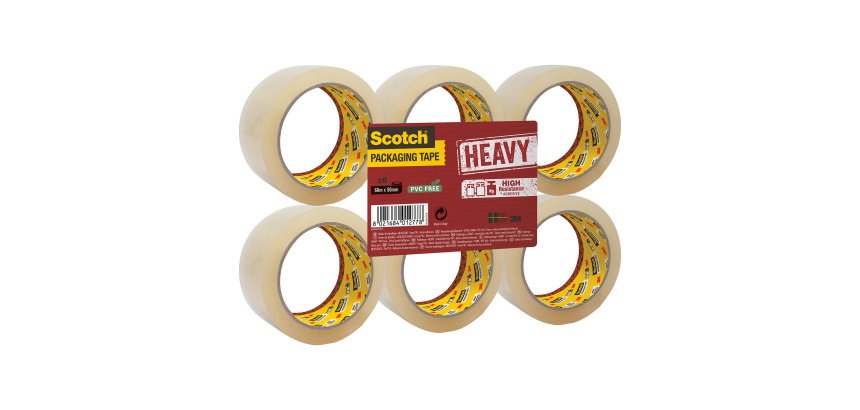 Scotch Packaging Tape Heavy 50mm x 66m Transparent 6 Rolls