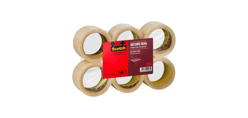 Nastro da imballo Scotch® Secure Seal trasparente, 50 mm x 66 m, 6 rotoli