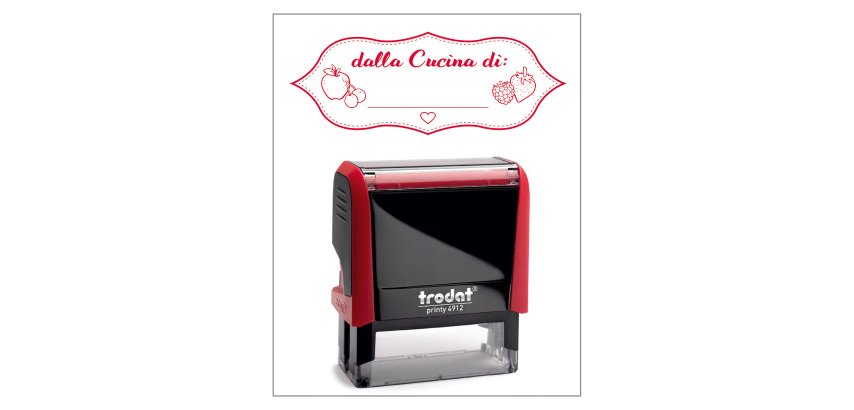Timbro Trodat Printy 4912 "Dalla cucina di" rosso