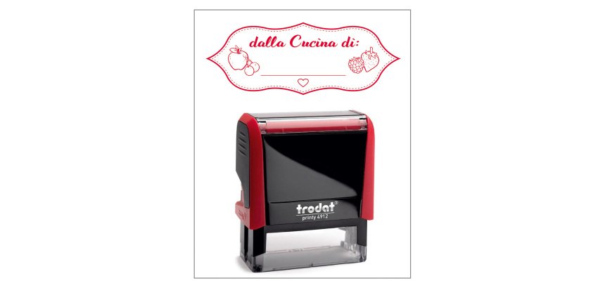 Timbro Trodat Printy 4912 "Dalla cucina di" rosso