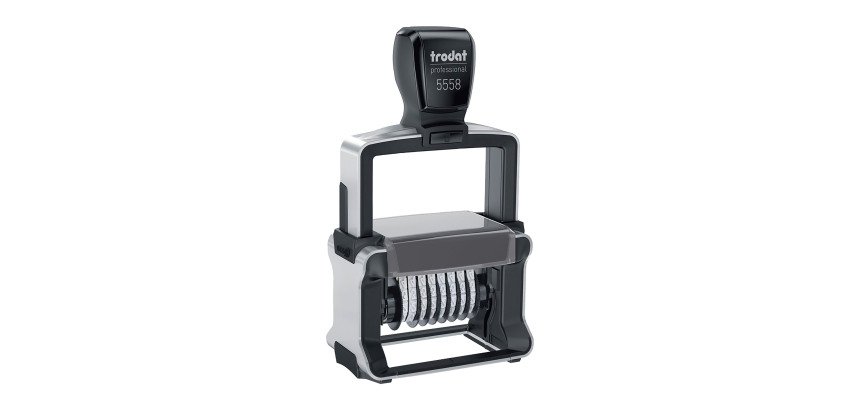 Numeratore Trodat Professional 5558/PL 8 numeri personalizzato 56 x 33 mm 6 righe nero