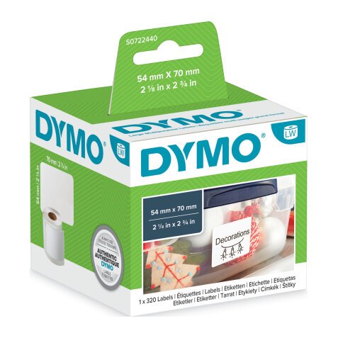Etichette permanenti LW DYMO Dischetti/Badge 54 x 70 mm bianco 320 unità