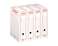 Scatole archivio in cartone bianco formato A4 Storage Acco King Mec dorso 9 cm 32 unità