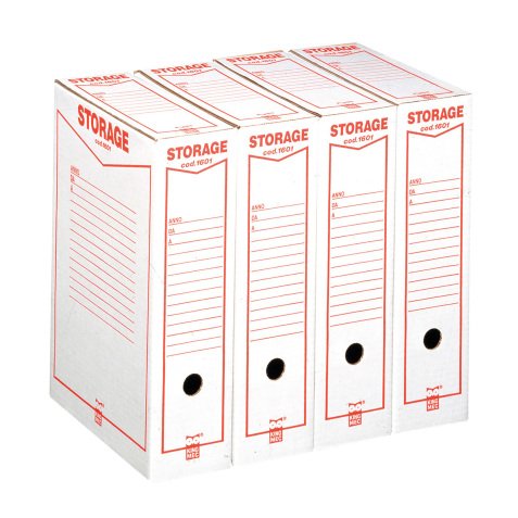 Scatole archivio in cartone bianco formato A4 Storage Acco King Mec dorso 9 cm 32 unità