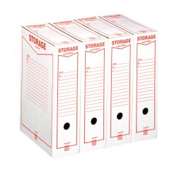 Scatole archivio in cartone bianco formato A4 Storage Acco King Mec dorso 9 cm 32 unità