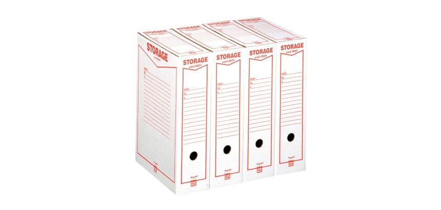 Scatole archivio in cartone bianco formato A4 Storage Acco King Mec dorso 9 cm 32 unità