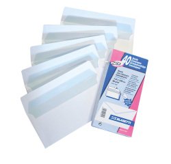 Buste con zip Blasetti 80 g/m² bianco senza finestra chiusura autoadesiva 11 x 23 cm confezione da 40 unità