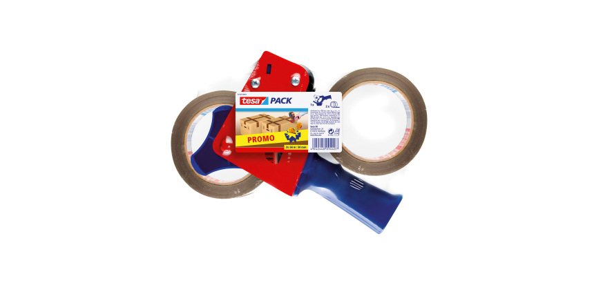 Dispenser tesa® con inclusi 2 nastri per imballo tesa® PP4280 marrone 50 mm x 66 m