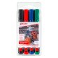 Marcatori permanenti edding 300 punta tonda nero, blu, rosso, verde 4 pezzi