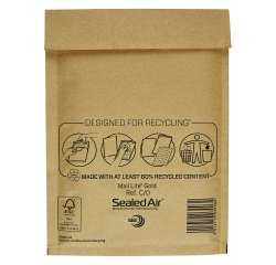 Mail Lite Padded Envelopes C/0 150 (W) x 210 (H) mm Peel and Seal Gold Pack of 100