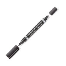 Marcatori STAEDTLER Lumocolor Duo punta rotonda nero 10 pezzi