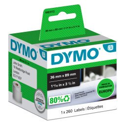 Etichette per indirizzi LW DYMO 1983172 36 x 89 mm bianco 260 etichette