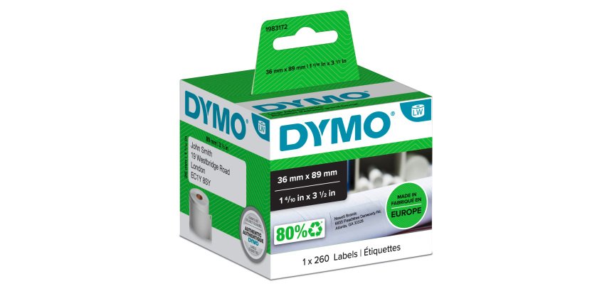Dymo LW 1983172 / 99012 Authentic Large Address Labels White 36 x 89 mm 260 Labels