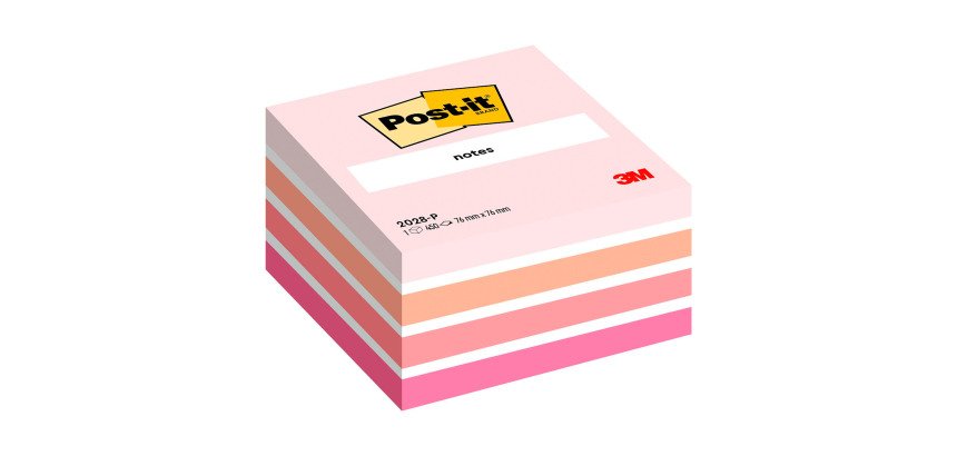 Post-it Sticky Notes Cube 76 x 76 mm Pastel Pink 450 sheets