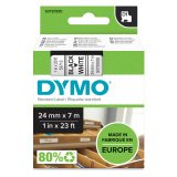 Dymo D1 S0720930 / 53713 Authentic Label Tape Self Adhesive Black Print on White 24 mm x 7m