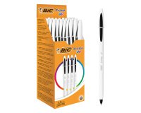 BIC Cristal UP Ballpoint Pen Grip Medium 0.6 mm Black Pack of 20