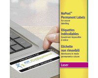 Avery NoPeel Permanent Labels Self Adhesive 45.7 x 25.4 mm White Rectangular 20 Sheets of 40 Labels