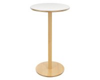 Paperflow Circular Woody Bar Table with White Veneered MDF Top 600 x 600 x 1100 mm