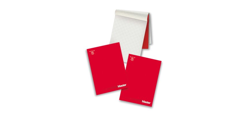 Blocco Pigna Master A4 Rosso Senza Rigatura 29,7 (h) x 21 (l) cm senza perforazione 90 g/m² 5 unità da 90 fogli