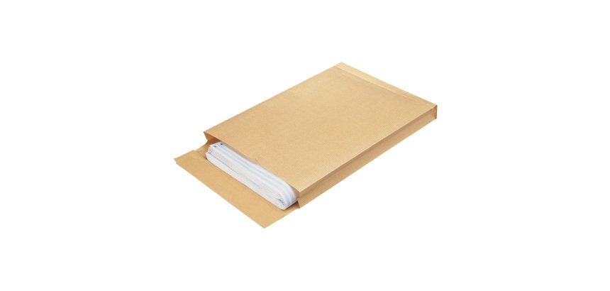 Buste a sacco con soffietto Pigna 120 g/m² avana senza finestra chiusura autoadesiva 280 x 400 mm 250 unità