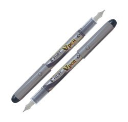 Pilot V-Pen Silver Fountain Pen 0.5 mm Black