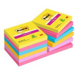 Post-it Super Sticky assortiti 76 x 76 mm 12 unità da 90 fogli