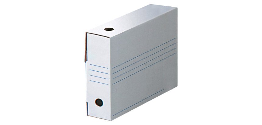 White Bruneau archive boxes in cardboard with a 9 cm back, 25 units