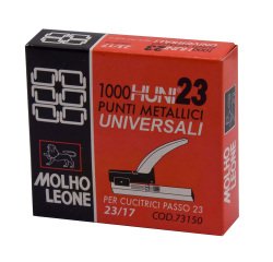 Punti metallici 23/17 Argento 100 fogli 1000 fermagli