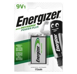 Energizer 9V Rechargeable Batteries Power Plus 6HR61 175mAh NiMH